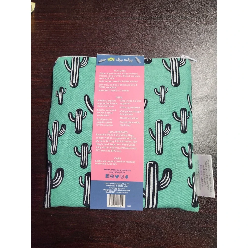 NWT Itzy Ritzy Mama Baby Snack Everything Food Safety‎ Pouch~RARE Cactus Print